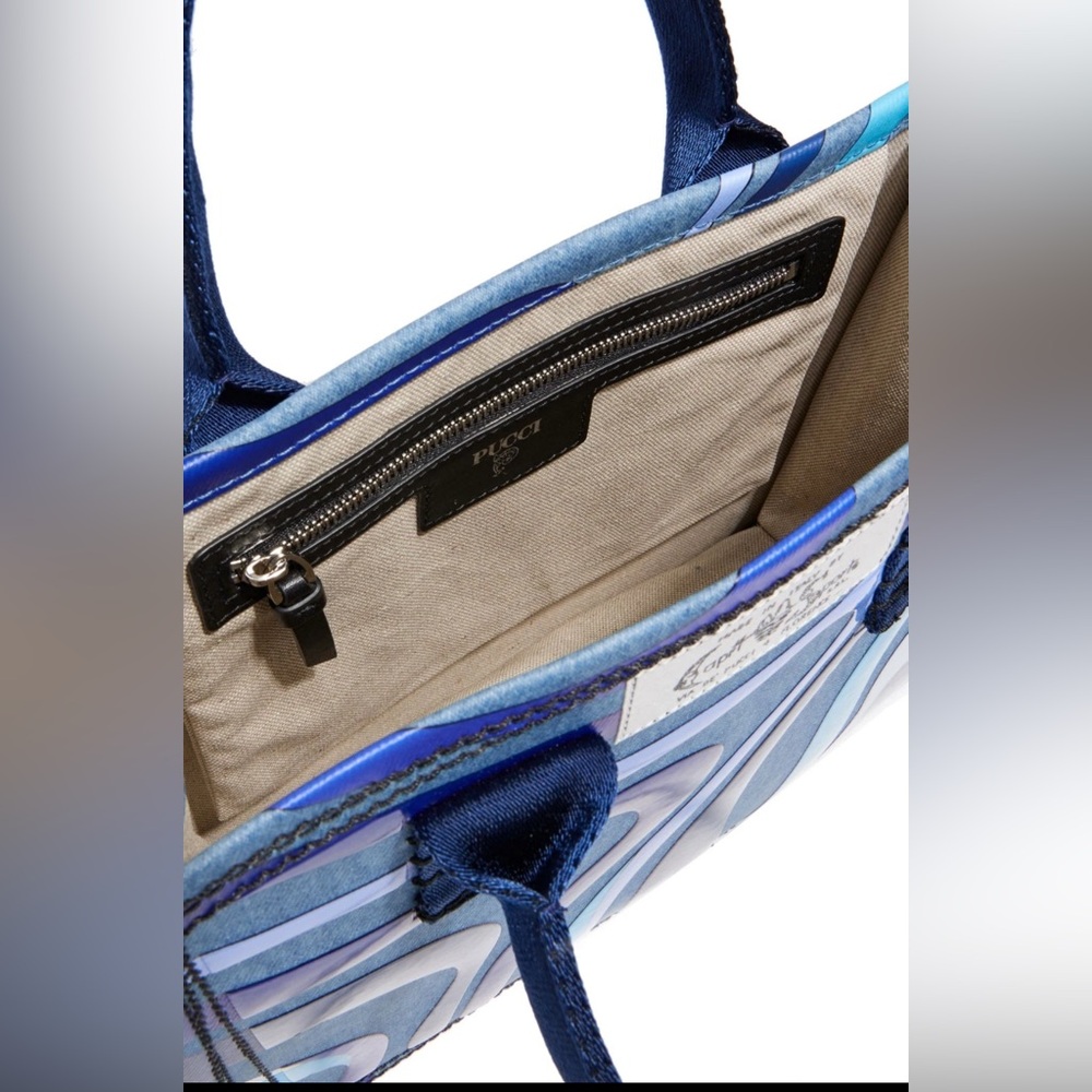 Emilio Pucci Marmo Denim Tote Bag Small NWT - Picture 6 of 12